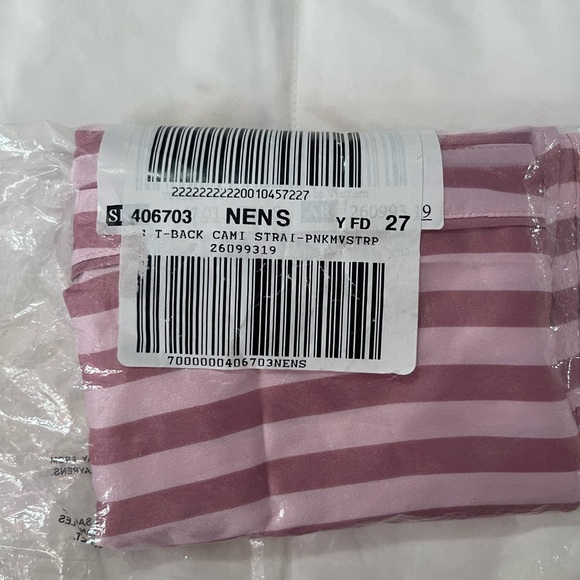 Victoria Secrets T-back Cami Pink Strips Size S - Picture 6 of 6